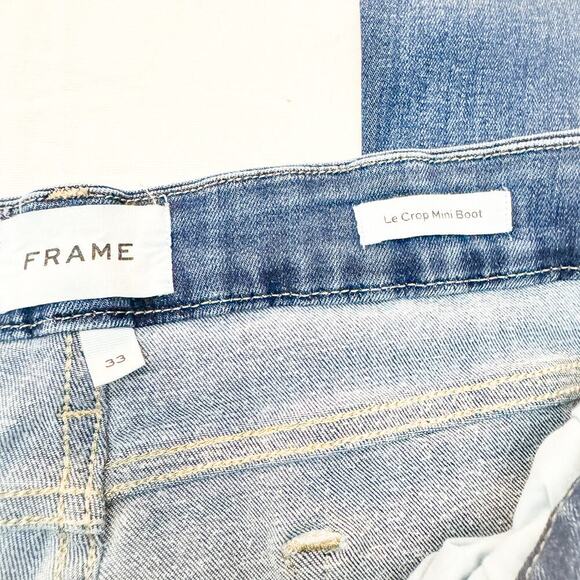 Frame Le Crop Mini Boot Lupine LCMBRA865 Denim Jeans Size 33 - Picture 6 of 8